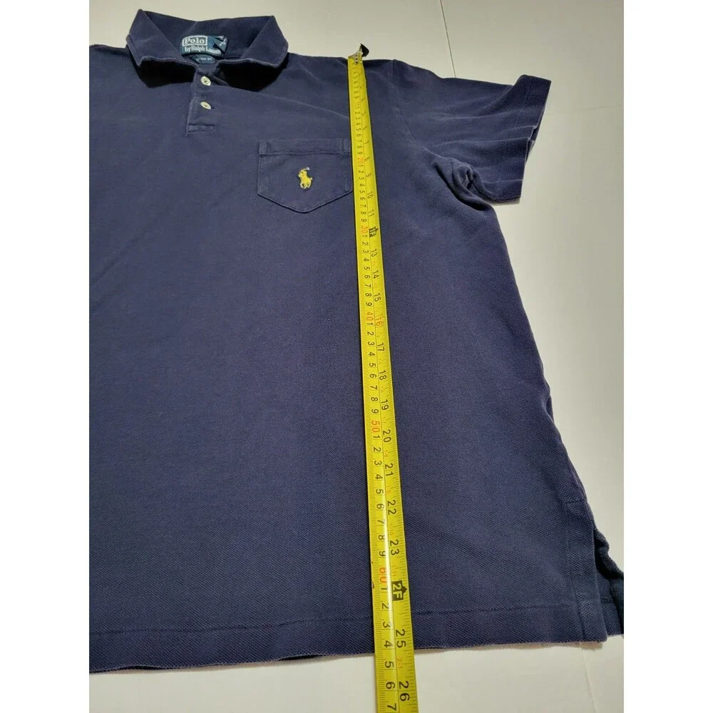 (#L1) polo ralph lauren polo shirt with front pocket navy blue SIZE MEN'S XL